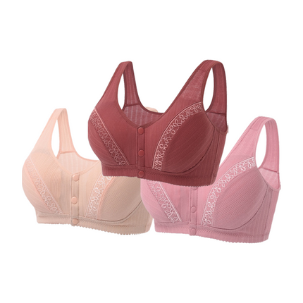 Kit de 3 Sujetadores con Botones Delanteros
